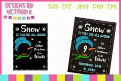 Christmas Countdown Chalkboard Design, Snowman, SVG, DXF Product Image 2