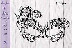 Lace mask, Masquerade Mask svg, Tattered Lace Mask svg, Masked ball svg, fcm files, girls svg, Product Image 1