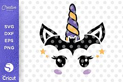 Halloween Unicorn Face SVG DXF Cut File, Unicorn Face SVG Product Image 2
