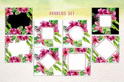 Tropical leaves collection PNG watercolor set Product Image 3