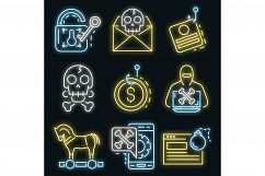 Phishing icon set vector neon Product Image 1