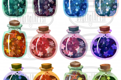 Watercolor Bottled Stars Clipart Product Image 2