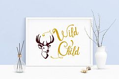 Printable Art Saying Wild Child Deer Head, Wall Art, .PDF Product Image 1