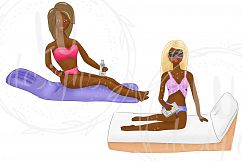 African American Summer Girls Clipart, Girl Illustrations Product Image 4