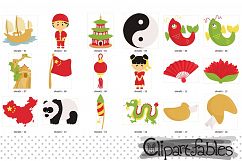 CHINA clipart, Chinese New Year clipart, travel art, digital Product Image 2