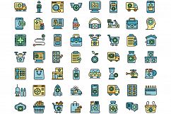 Drug delivery icons set vector flat Product Image 1