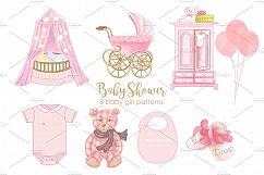 Baby Shower Baby Girl Patterns by Whimseez Product Image 4