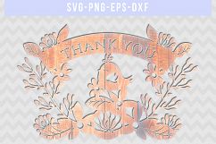 Thank you SVG Cut File, Wedding Paper Cutting, DXF EPS PNG Product Image 3