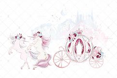 Rose Gold and Burgundy Unicorns Clipart Product Image 2