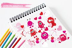 Valentine Monsters graphics and illustrations Product Image 3