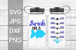Drink like a fish, water tracker, SVG Product Image 1
