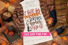 I fall for pumpkins, Bonfires, s&#039;mores and leggings SVG Product Image 3