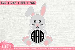 Cute Bunny Monogram | Rabbit Monogram | SVG, DXF Cut File Product Image 1