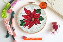 Christmas flower Cross Stitch pattern PDF Floral Poinsettia Product Image 1
