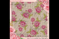 16 Flower and Burlap Digital Papers, Leaf, Floral, Natural Product Image 6