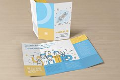 14 X 8.5 Four Panel Roll Fold Brochure Mockup Product Image 2