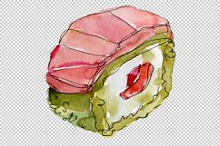 Watercolor sushi PNG watercolor set Product Image 6