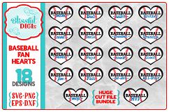 Baseball Fans/Family Hearts Bundle - Vector Cut Files - SVG Product Image 1