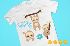 Slow Sloths cutting files svg, dxf, pdf, eps included - cut files for cricut and silhouette - Cutting Files SG Product Image 2