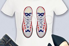 American Flag Sneakers SVG PNG DXF EPS vector graphic files Product Image 2