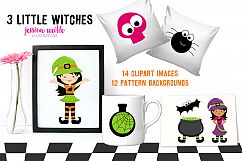 3 Little Witches Halloween Clipart Graphics Collection Product Image 3