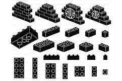  Lego SVG, Building Blocks SVG, Lego Bricks SVG, Monogram. Product Image 1