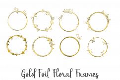 Gold Foil Floral Frame Clipart Product Image 3