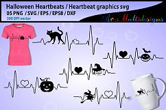 halloween heartbeat graphics and illustration, halloween svg Product Image 1
