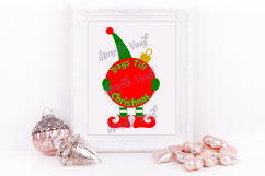 Svg Christmas Elf Countdown Advent sign picture printable svg cut file for cricut silhouette dxf eps png pdf, Elf clipart DIY Sign stencil Product Image 1