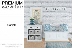 Coastal Style Entrance Hall with Throw Pillows Mockup Set Product Image 13