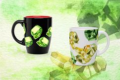 Aquarelle yellow and green crystal PNG set Product Image 4