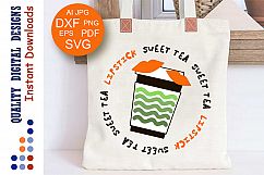 Sweet tea lipstick Svg Coffee lipstick svg Mom life svg dxf Product Image 1