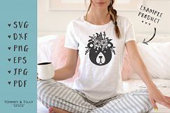 Floral Bear - SVG DXF PNG EPS JPG PDF Cutting File Product Image 2