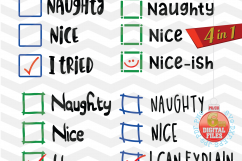 Naughty Nice I Tried SVG -Santas checklist svg - Naughty Product Image 1