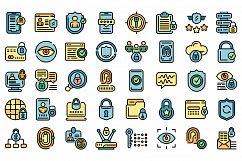 Privacy icons set vector flat Product Image 1