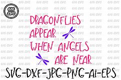 Dragonflies appear when angels are near SVG, DXF, Ai, PNG Product Image 1