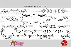 Dividers Svg, Hand drawn Leaves, Leaf Dividers svg. Product Image 1