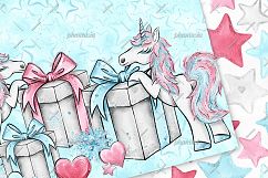 Winter Unicorn Digital Papers Product Image 2