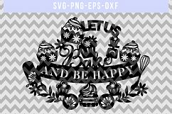 Bake Cooking SVG Cut File, Happy Sayings Sign, DXF EPS PNG Product Image 4