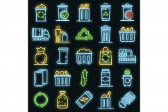 Garbage icons set vector neon Product Image 1
