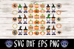 Halloween Monogram Frame Bundle Set of 40 | SVG DXF EPS PNG Product Image 1