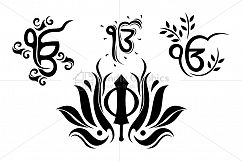 Ik Onkar Khanda Sahib - Sikh Religious Symbol Illustrative set Product Image 1