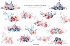 Bohemian watercolor flower Big Set Product Image 3