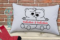 Couple bear split Valentine Love monogram svg dxf cut print Product Image 1
