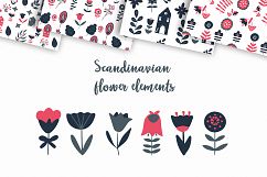 Scandinavian Houses and flower and leaves Nordic clipart Product Image 8