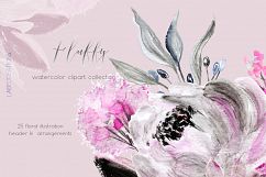 Fluffy. Watercolor floral clipart Product Image 1