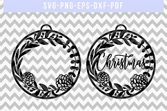 Christmas SVG Cut File, Ornament Papercut, PNG, PDF, DXF Product Image 5