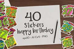 40 birthday stickers Product Image 1