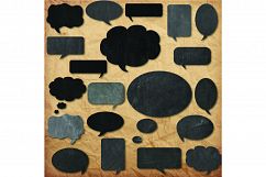 Chalkboard Speech Bubbles Clipart - 20 Chalkboard Bubbles Product Image 4