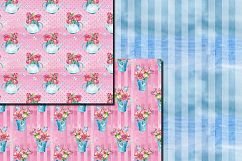Watercolor Bonjour Paris seamless digital paper pack Product Image 5